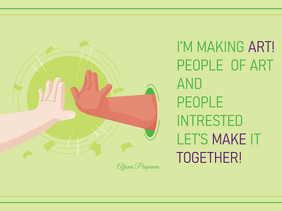 Let's together! banner design hands illustration ligt green piispanen posters set together wallpaper
