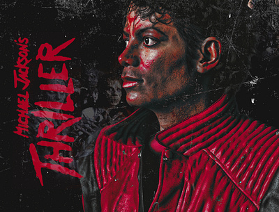 THRILLER COVER ART REDESIGN king of pop micheal jackson mj thriller