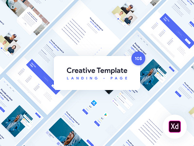 Creative template for Adobe Xd adobe xd blog news grid business corporate agency flyer clean minimal unsplash creative agency template goods for sale onepage landing page design product page ui kit webdesign