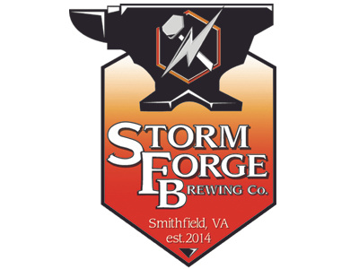 StormForge Logo anvil beer bolt brewery forge hammer logo storm
