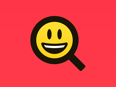 Emoji Finder logo emoji emoticon icon logo magnifying glass search search engine side project smile smiley