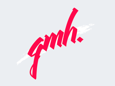 Secondary Initials gmh initials red script swash