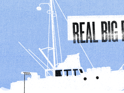 REAL BIG blue boat knockout sharks! the bold italic