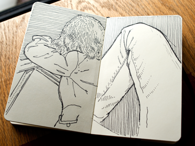 Drawering commute drawing lines moleskine notebook pen sketch sketchbook