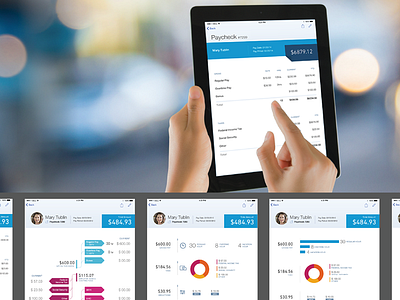 QuickBooks Payroll for iOS design explorations