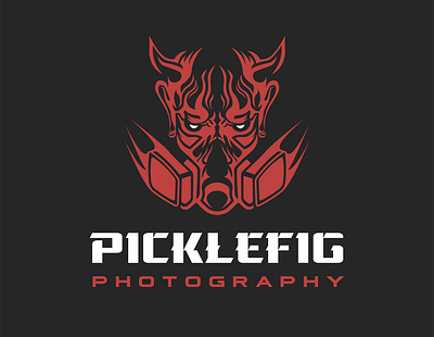 Picklefig Photography branding cyberpunk devil graphic design japanese logo mask photography streetwear typography