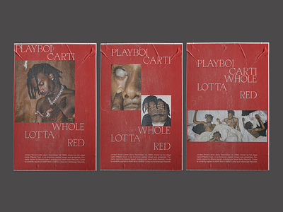 Playboi Carti Whole Lotta Red Poster clean design flat graphic design identity illustration lettering minimal poster print print design red type typogaphy