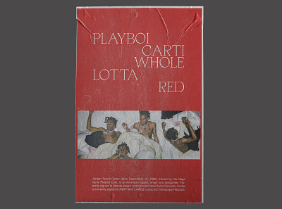 Playboi Carti Whole Lotta Red Poster #1 clean design flat graphic design lettering minimal photoshop poster poster design print print design red type