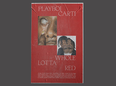 Playboi Carti Whole Lotta Red Poster #2 clean design flat graphic design lettering minimal mockup music photoshop poster poster design print print design red type typography