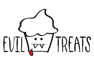 Evil Treats cupcake hand drawn identity vampire