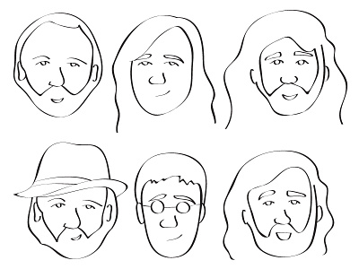 The Bee Gees illustration line work simple