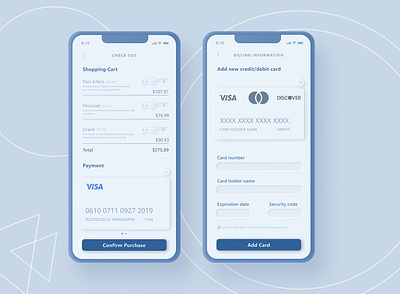 Pharmaceutical - Mobile App UI app billing checkout credit card creditcard daily 100 challenge daily ui dailyui debit card design app interface mobile ui ux