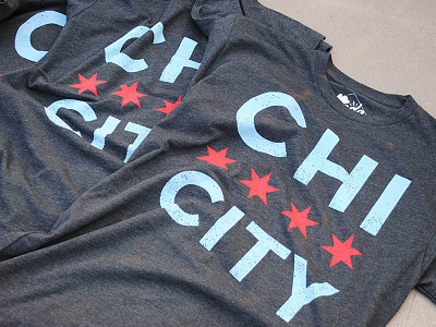 Chi City Tee apparel chi chi city chi town chicago city flag illinois real thread screen printing stars tshirt