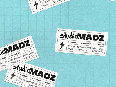 Studio Madz Logo Lockup Stickers aqua brand identity branding graph logo design sticker design stickers