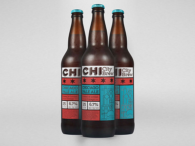 Chi City Brew Packaging Design beer beer packaging bottle packaging chicago illustration packaging skyline