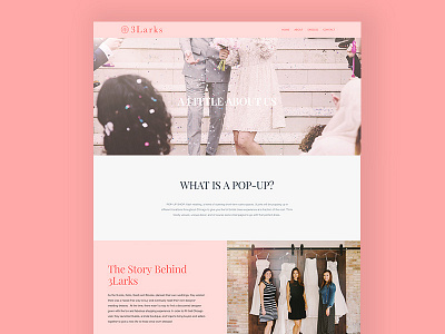 3Larks Bridal Boutique Website branding bridal feminine web design ui website wedding wedding dress wordpress design