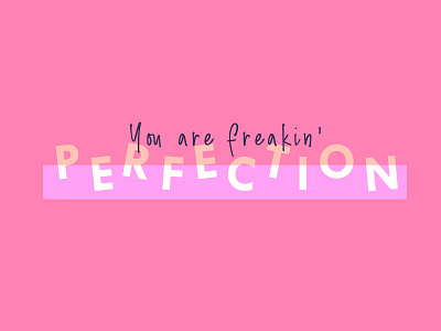 You are Perfection blogger design bold branding feminine handwritten pink purple typography