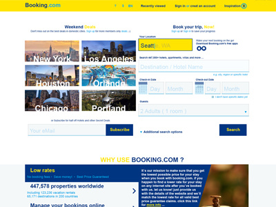 Redesign Concept "Booking.com" photoshop ui ux web design