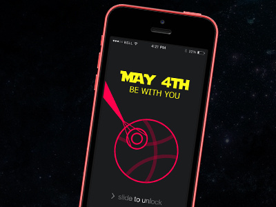 Happy May 4th Dribbblers illustration iphone sci fi starwars ui