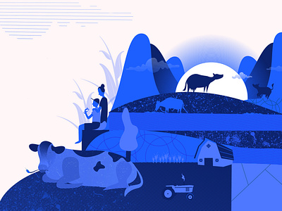 Organic Farm adobe illustrator characters design digital farm illustration landscape ui ux vector vibrant color