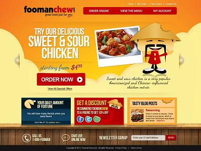 FoomanChew Website design (2010) brown chinese design food orange red webdesign website