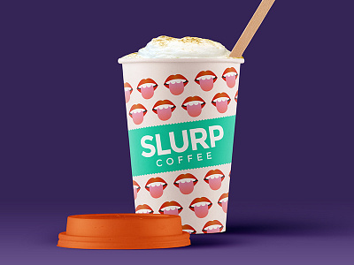 Slurp Coffee coffee cup dentist design foam graphic lips mock up mouth paper print teeth