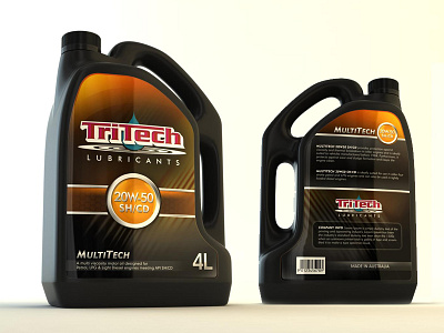 TriTech Motor Oil auto black bottle car mock up motor oil orange packaging plastic