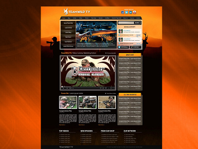 TeamWild Website Design (2009) buttons colors download guns hunting orange retro site team ui web wild