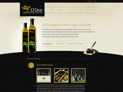 O'Live Organic Website Design buttons colors delivery flat food modern natural simple site ui ux website