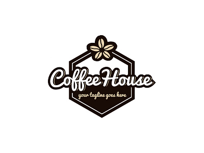 Coffee House black brown cafe coffee download flower identity logo online shop tagline ui