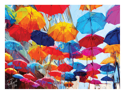 Umbrellas brushes canvas colorful download effect filters oil painting photo photography photoshop rainbow