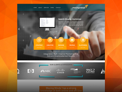 Moving Minds creative design graphic design orange webdesign website