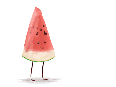 Water Dribbble character design funny happy illustration watermelon