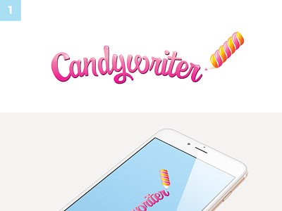 Candywriter app branding branding and identity color schemes design logo logo design mobile startup typography