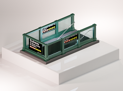 Subway Entrance 3d blender design game design graphic design illustration new york nyc world design