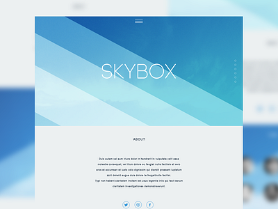 Skybox Personal flat modern personal portfolio psd simple skybox template theme ui website