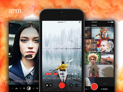 arm. Capture experiences for iOS app app design camera edit ios minimal modern photo remote ui
