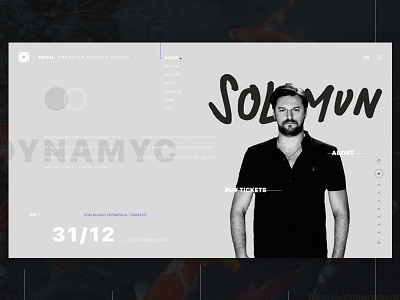 Music event home artist dj elegant event festival flat homepage landing music navigation solomun typography