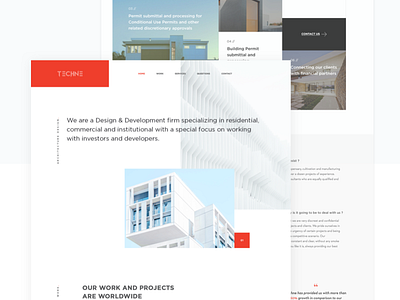 Dispensary Architecture architecture bold building color dispensary flat imagery mininal navigation red typography ui