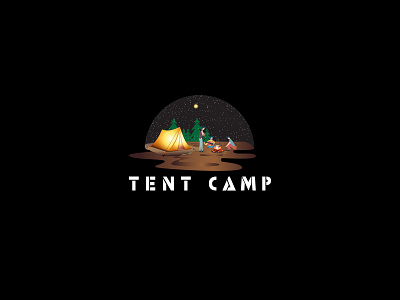 Tent camp logo design