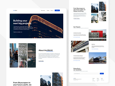 ArchBuild - architectural agency architectural architecture clean concept consultancy debut interface landingpage modern typography ui ux web design webapp websites