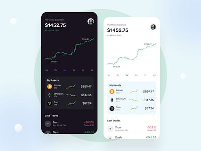 Cryptocurrency Trading App application banking bitcoin clean ui concept crypto cryptocurrency modern popular shot trading trading app ui ux wallet