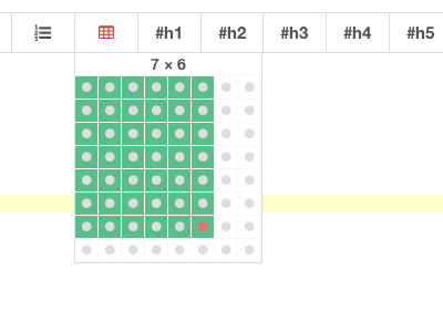 Table creator markdown table