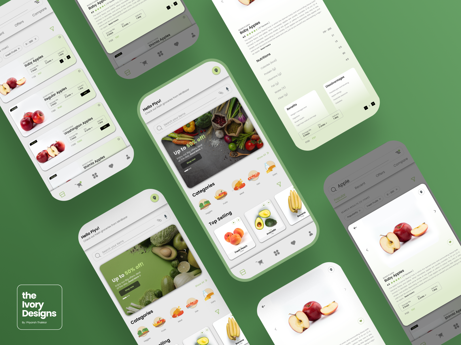 MiniBazar - The Grocery Store UI/UX Design by Priyansh Thakkar on Dribbble