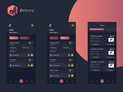 Pickup & delivery app mobile app design