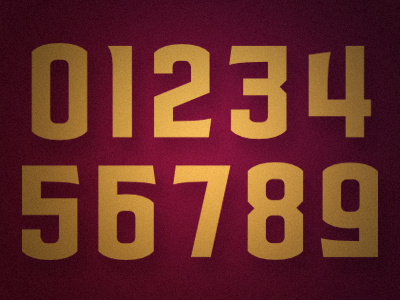 Numbers custom font number sports typography