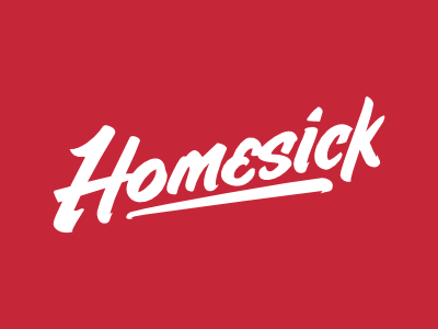 Homesick calligraphy design homesick red script type typography