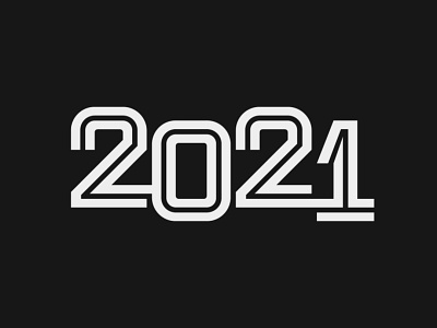2020 + 1 2021 inline newyear sanserif typography
