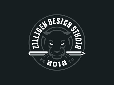 ZDS Panther apple pencil badge illustration logo panther pencil sports sports branding typography