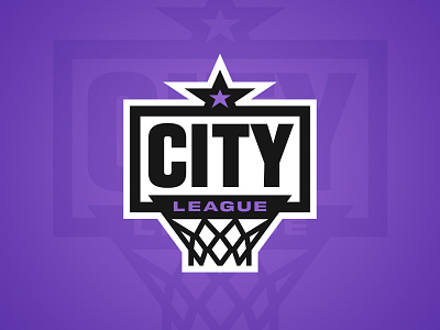City League backboard badge basketball branding city league logo sports sports branding